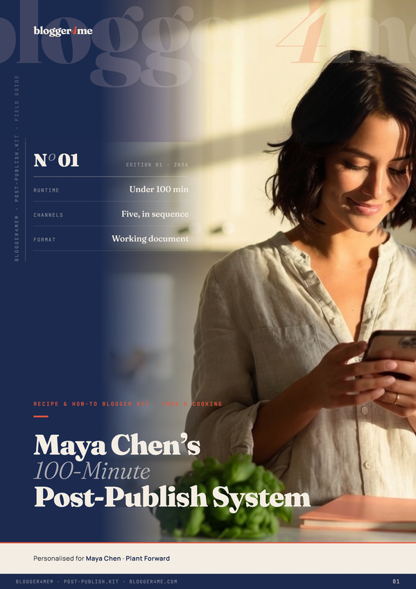 Recipe & How-To Blogger Kit — Post-Publish Playbook